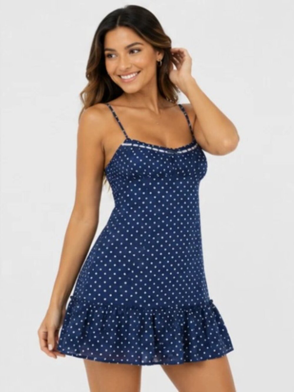 NO BOUNDARIES Drop Ruffle Mini Dress - Picture 2 of 7